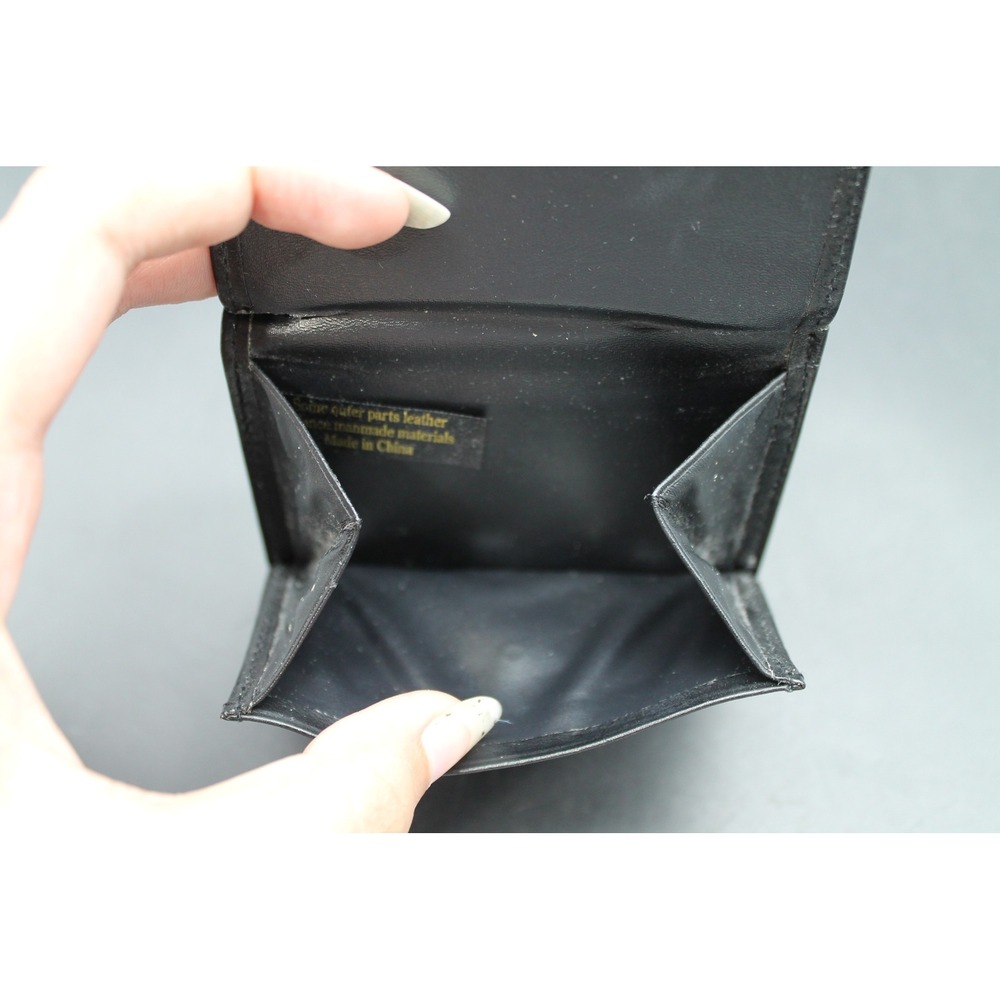 Vintage Buxton Black Leather Coin Purse Wallet Snap Card Holder Retro - Picture 5 of 13